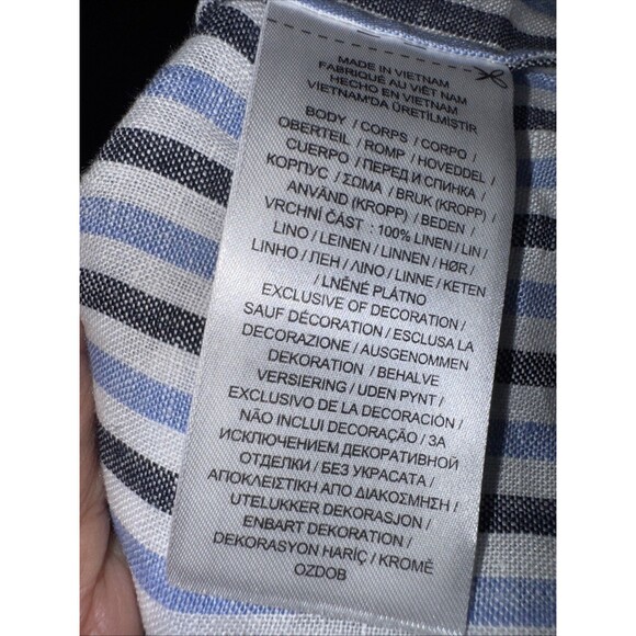 Lauren Ralph Lauren Women’s PS Striped BELTED‎ Linen Tunic Blouse Black Lable - Picture 8 of 8